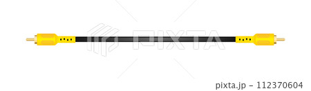 横向きの変換ケーブル_RCA ピン Plug_Yellow_RCA ピン Plug_Yellow 112370604