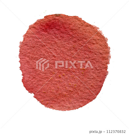 Brown, red watercolor circle isolated on white background. Watercolour calming coral round shape Brown, red watercolor circle isolated on white background. Watercolour calming coral round shape 112370832