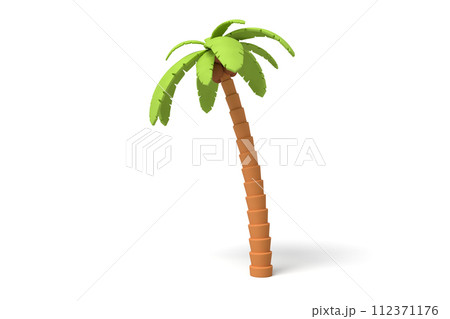 Simplified 3D palm tree in cartoon style 112371176