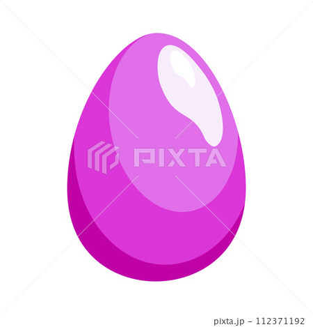 Pink Easter egg isolated on white background. Vector clipart for design of card, banner, flyer, sale 112371192