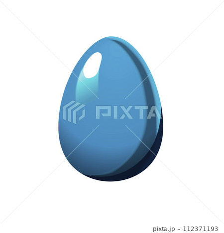 Blue Easter egg isolated on white background. Vector clipart for design of card, banner, flyer, sale 112371193