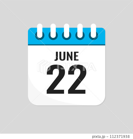 Icon page calendar day - 22 June 112371938