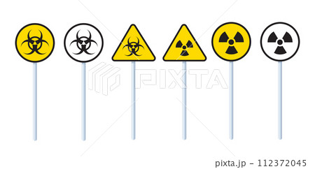 Danger radiation toxic icon. vector illustration 112372045