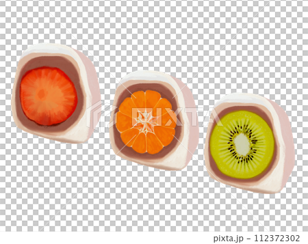 Fruit Daifuku (strawberry, mandarin orange, kiwi) 112372302