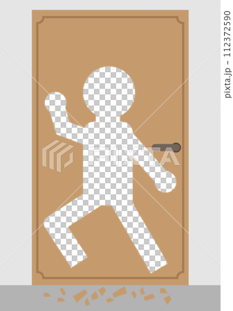 Image material of a broken door Image material of a broken door 112372590