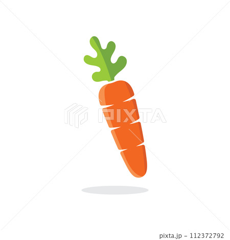 Simple Vector Carrot Vegetable Logo Design 112372792