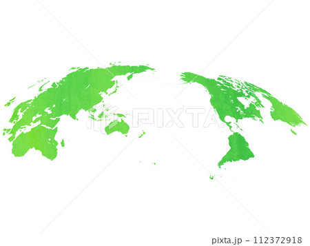 白色の背景と緑の世界地図 112372918