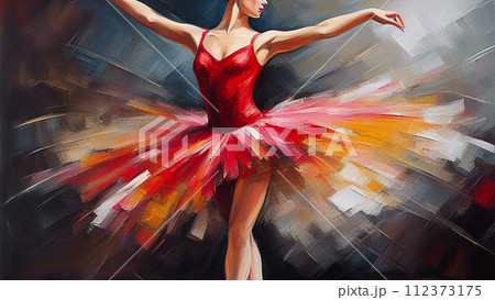 バレリーナ 油絵 バレリーナ 油絵 112373175