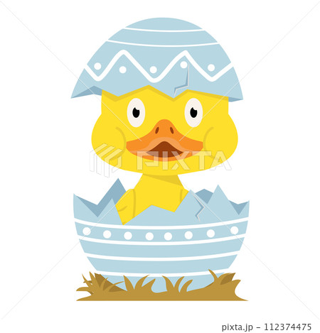 Cute duck in egg easter Cute duck in egg easter 112374475