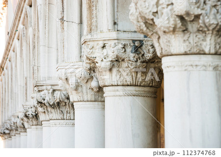 Columns at Doge's Palace in Venice 112374768