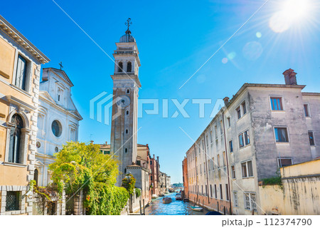 Campanile of church San Giorgio dei Greci in Venice 112374790