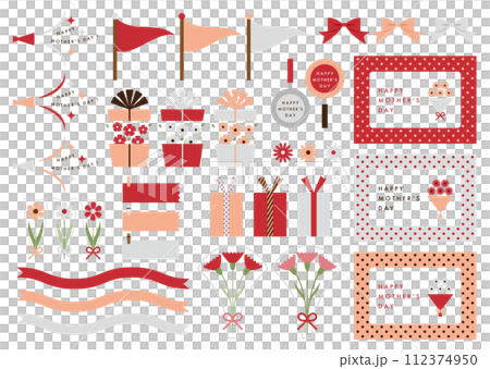 Illustration material set of Mother's Day 112374950