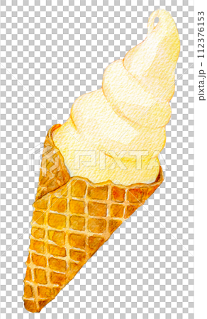 Pear soft serve ice cream watercolor illustration Pear soft serve ice cream watercolor illustration 112376153