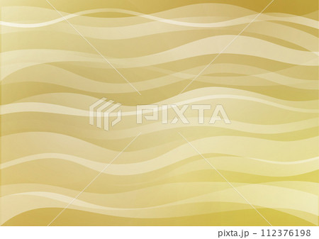 流線　曲線　波のイメージの背景　ゴールド　金 112376198