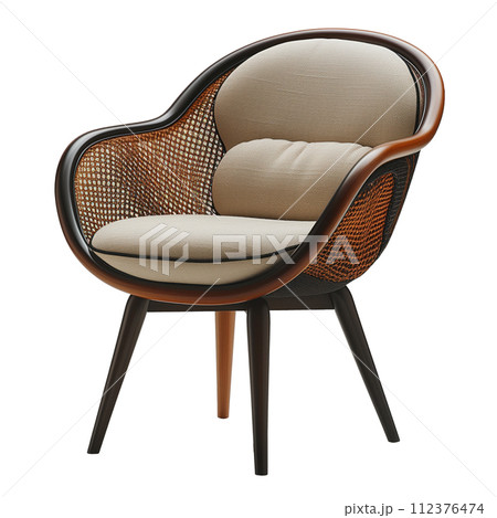 Wicker chair isolated 112376474