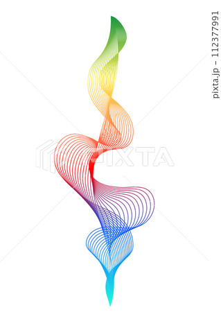 Abstract multicolored wavy stripes isolated on a transparent background. Creative line art. Modern technology background, wave design. Vector illustration 112377991