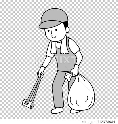 boy picking up trash boy picking up trash 112378084