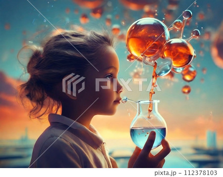 グラスと女の子 112378103