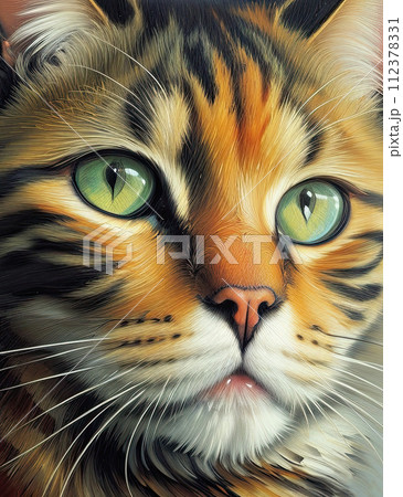 Expressive painting of the cat. Expressive painting of the cat. 112378331