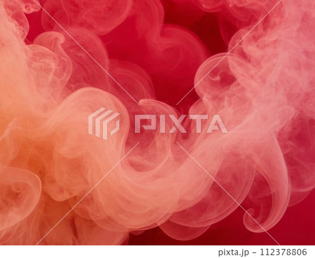 Orange smoke on a red background. Orange smoke on a red background. 112378806