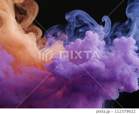 Explosion of colored smoke. 112379022