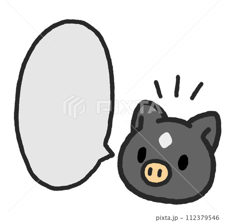 吹き出しと黒豚 112379546