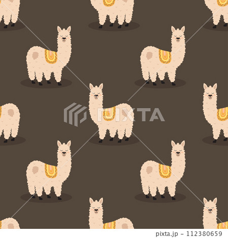 cute llama seamless pattern 112380659