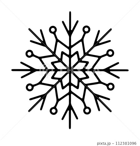 Simple Outline Snowflake Sign. Doodle Snowflake Icon. Simple Outline Snowflake Sign. Doodle Snowflake Icon. 112381096