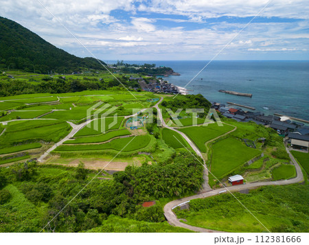 Northern Kyoto Prefecture, Japan at Sodeshi Rice Terraces on the Sea of Japan Northern Kyoto Prefecture, Japan at Sodeshi Rice Terraces on the Sea of Japan 112381666