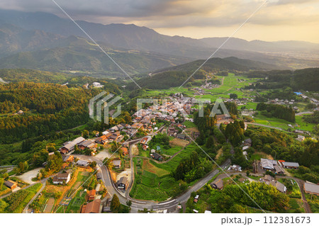 Magome, Japan in the Kiso Valley 112381673