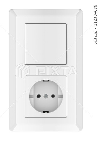 Light Switch And Electrical Socket. 3D rendering Light Switch And Electrical Socket. 3D rendering 112384676