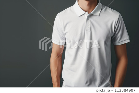 Blank White Polo Shirt Mock-up. Ready to replace your design Blank White Polo Shirt Mock-up. Ready to replace your design 112384907