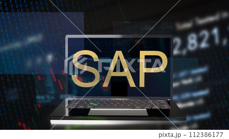 The Sap on notebook for technology concept 3d rendering. 112386177