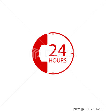 24-hour telephone service logo 24-hour telephone service logo 112386206