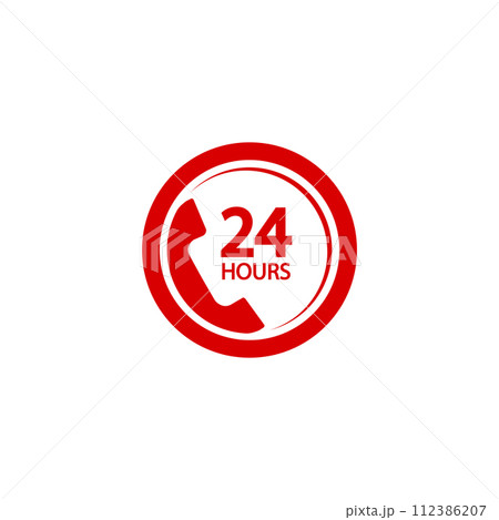 24-hour telephone service logo 24-hour telephone service logo 112386207