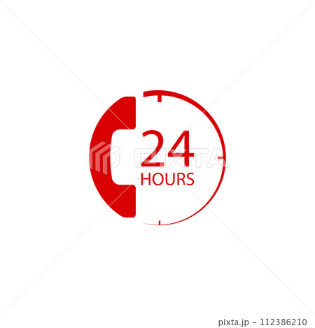 24-hour telephone service logo 24-hour telephone service logo 112386210