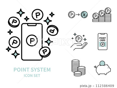 ポイントシステムのアイコンセット 112386409
