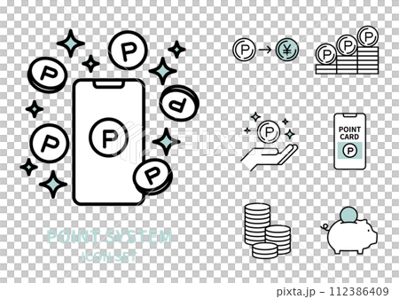 ポイントシステムのアイコンセット 112386409