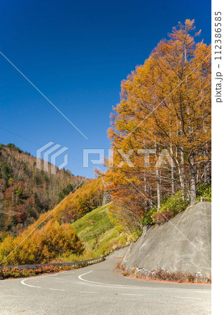 野麦峠・ヘアピンカーブの紅葉【長野県道・岐阜県道39号奈川野麦高根線】 112386585