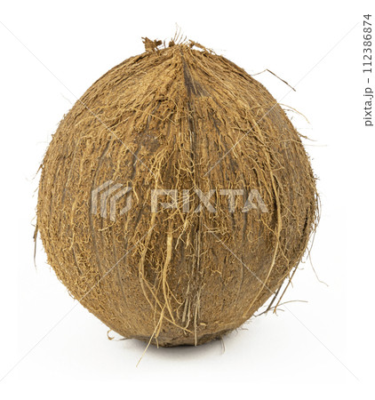 A whole coconut. Coconut isolated on white background. A whole coconut. Coconut isolated on white background. 112386874