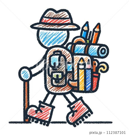 バックパックしている人 112387101