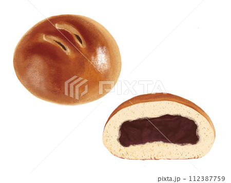 あんぱん（1個と断面） 112387759