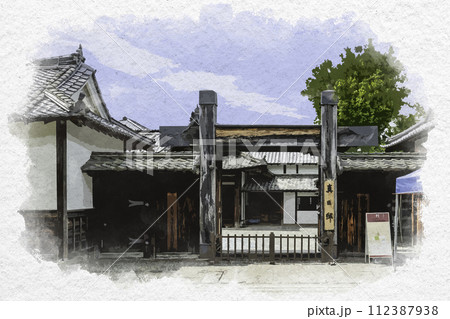 水彩画風　松代　真田邸　長野県長野市 112387938