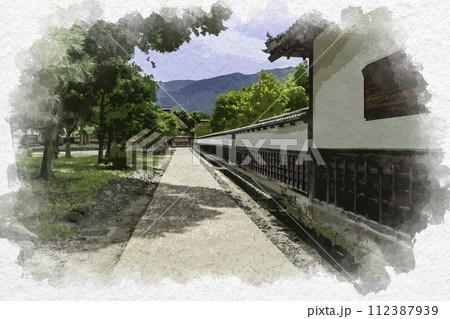 水彩画風　松代　真田邸　長野県長野市 112387939