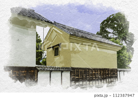水彩画風 松代 真田邸 土蔵 長野県長野市 水彩画風 松代 真田邸 土蔵 長野県長野市 112387947
