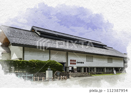 水彩画風　松代　真田宝物館　長野県長野市 112387954