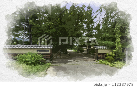 水彩画風 松代 長野市立松代小学校 長野県長野市 水彩画風 松代 長野市立松代小学校 長野県長野市 112387978