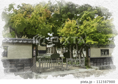 水彩画風 松代 長野市立松代小学校 長野県長野市 水彩画風 松代 長野市立松代小学校 長野県長野市 112387980