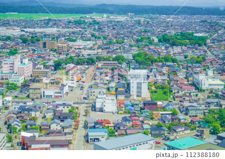 セリオン（秋田市ポートタワー）からの秋田市の風景 112388180