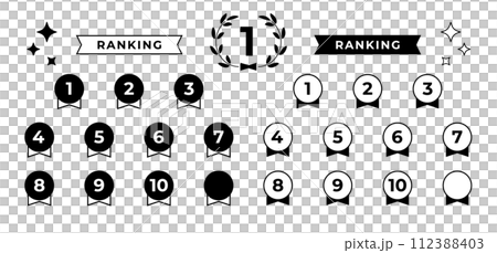 獎牌形排名圖示設定從第 1 名到第 10 名 獎牌形排名圖示設定從第 1 名到第 10 名 112388403